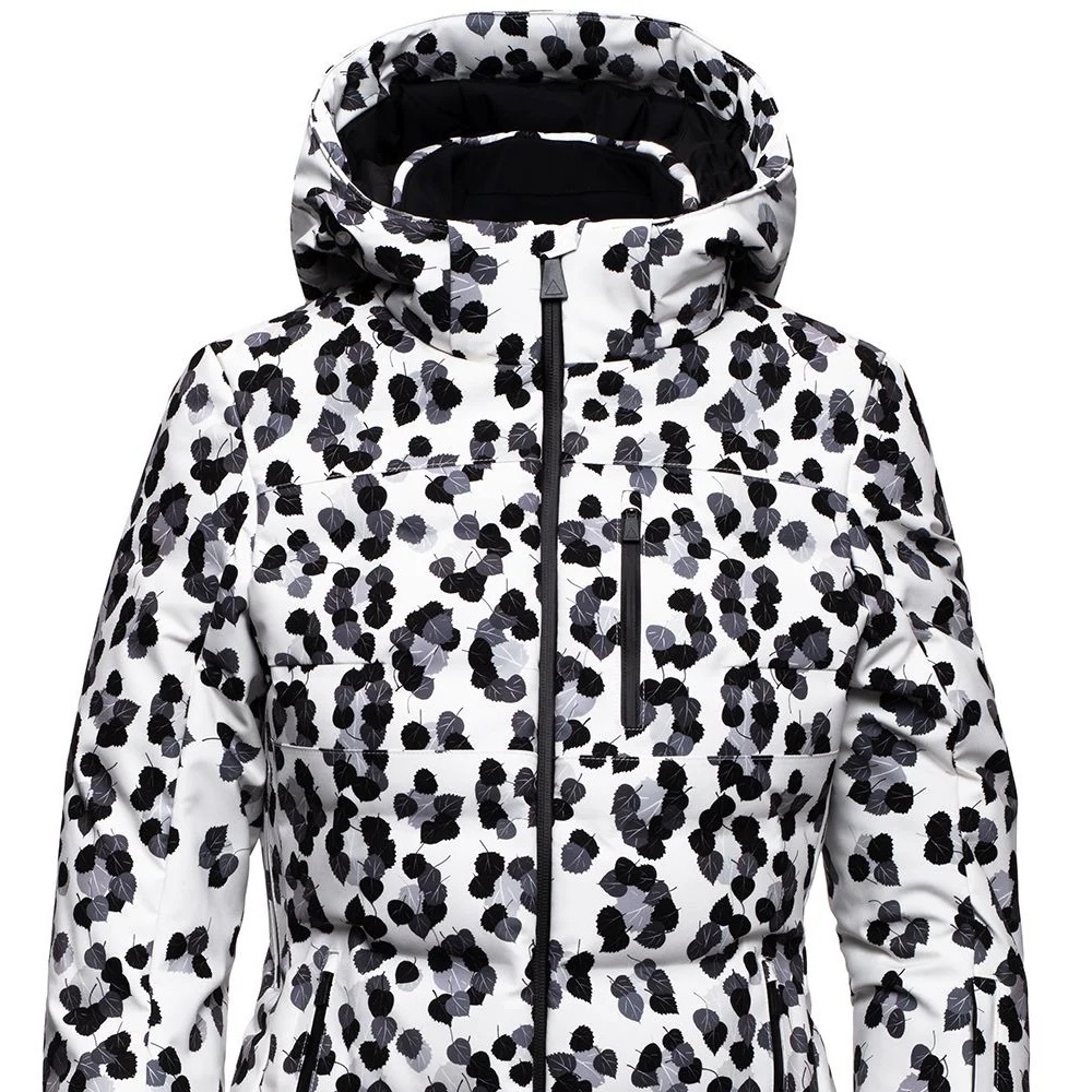 Aztech Mountain Nuke Leopard-print Hooded Down Ski Jacket Slim Fit IT Size 40/XS